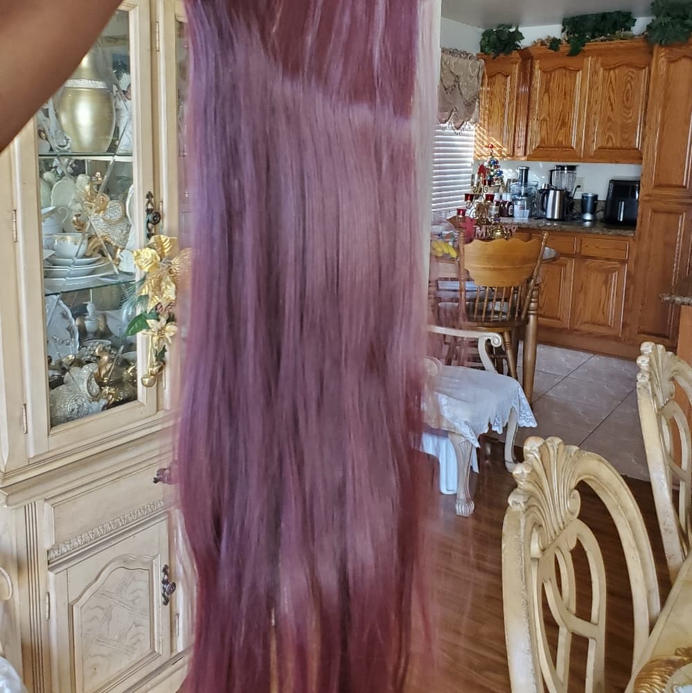 Dark Wine Red Full Head Clip in Extension - Thumbnail 8