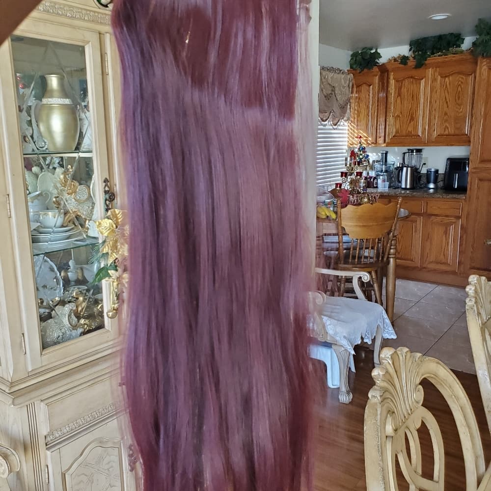 Dark Wine Red Full Head Clip in Extension - Thumbnail 9