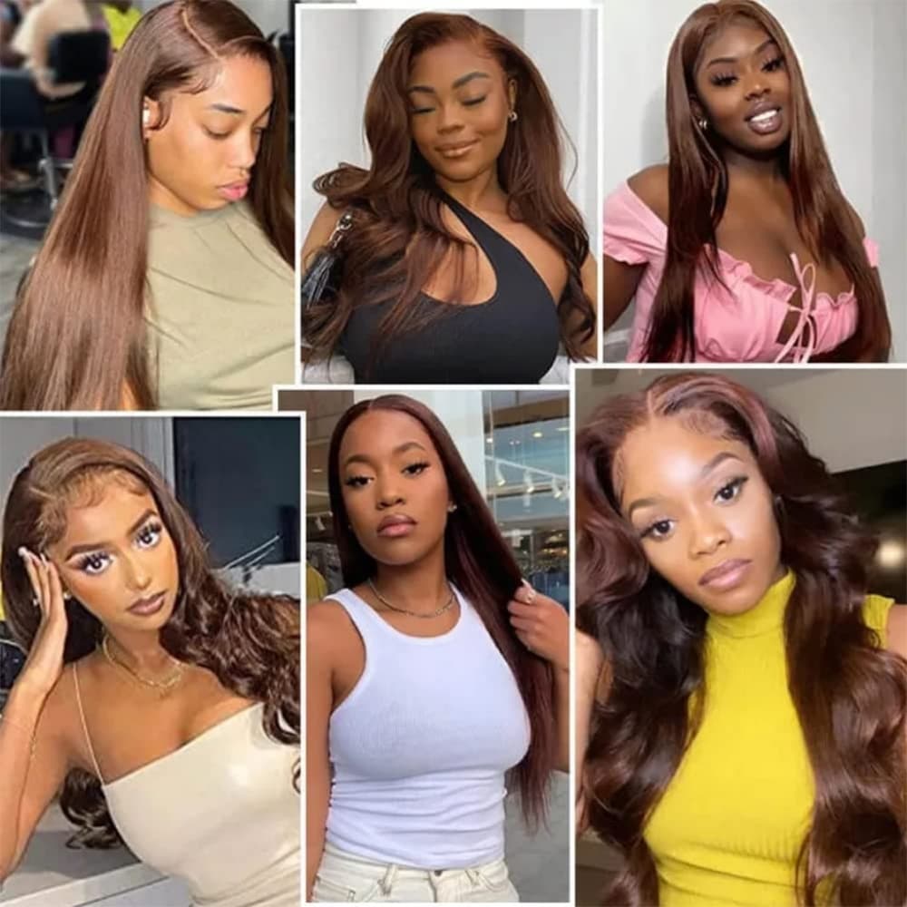 Dark Brown Human Hair Wig - Thumbnail 3
