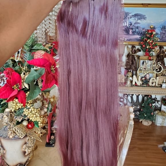 Dark Wine Red Full Head Clip in Extension - Thumbnail 14
