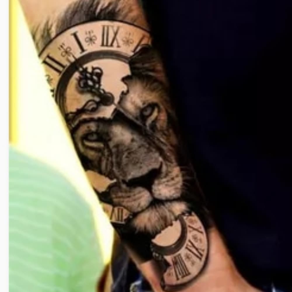 1 Lion Temporary Tattoo Unisex - Thumbnail 10