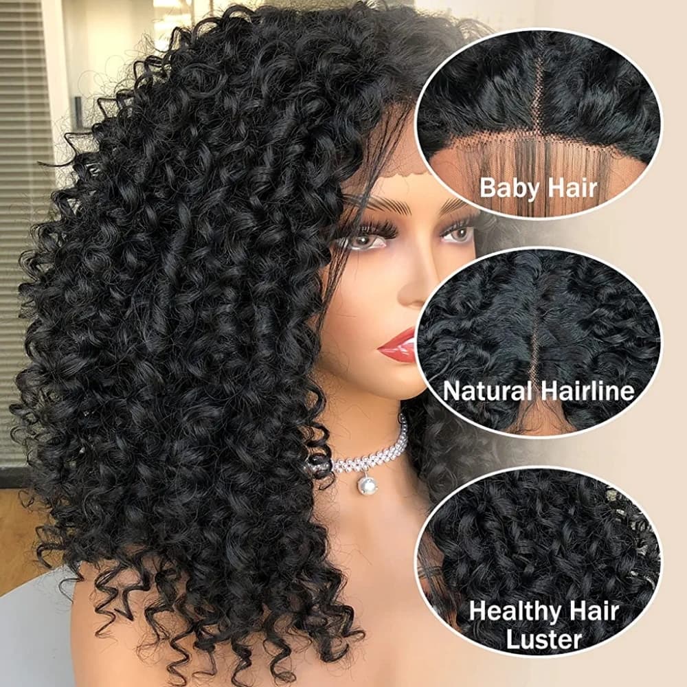 Afro Kinky Curly Lace Wig - Thumbnail 4