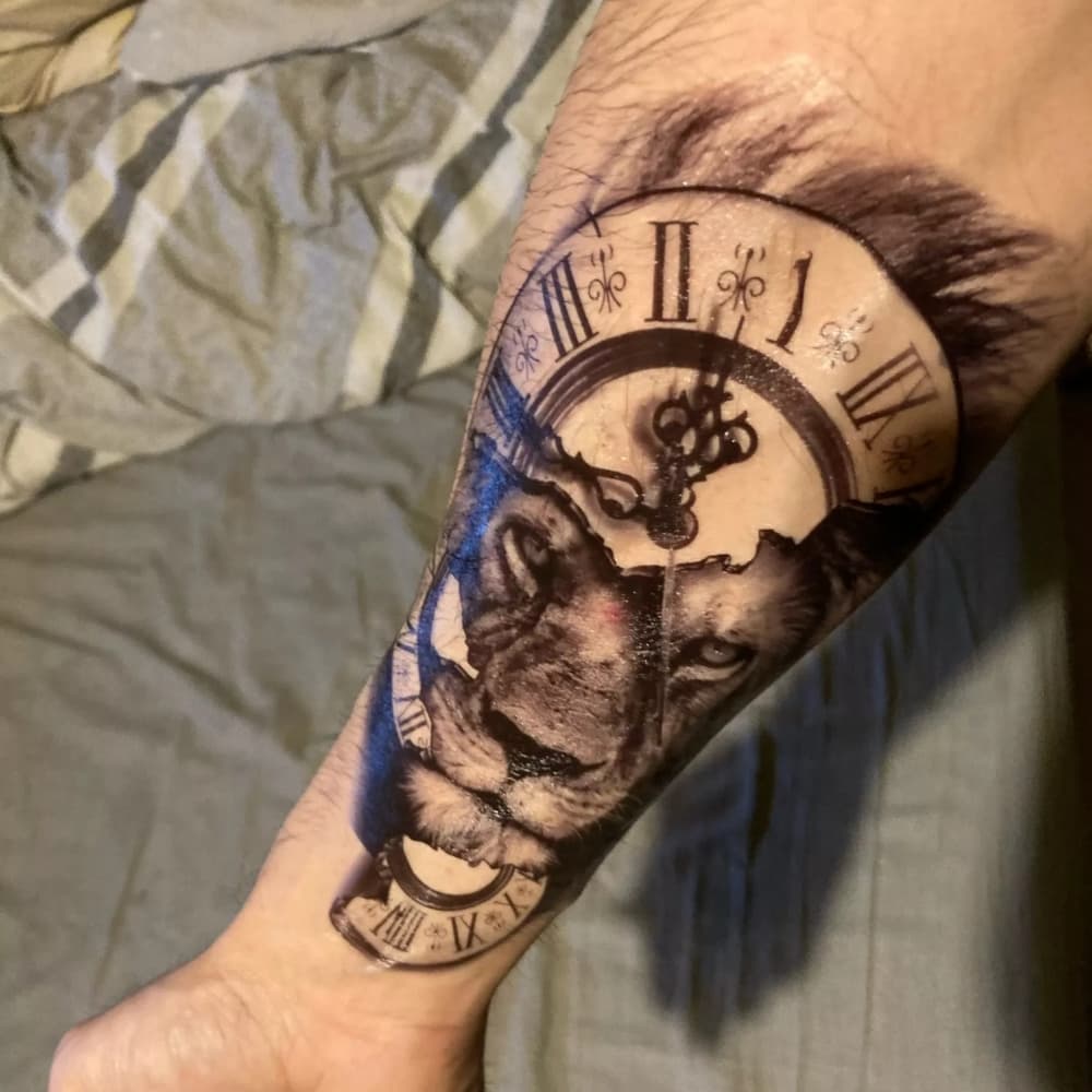 1 Lion Temporary Tattoo Unisex - Thumbnail 3