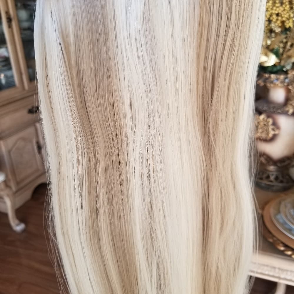 Ash Bleach Blonde Full Head Clip in Extension - Thumbnail 3
