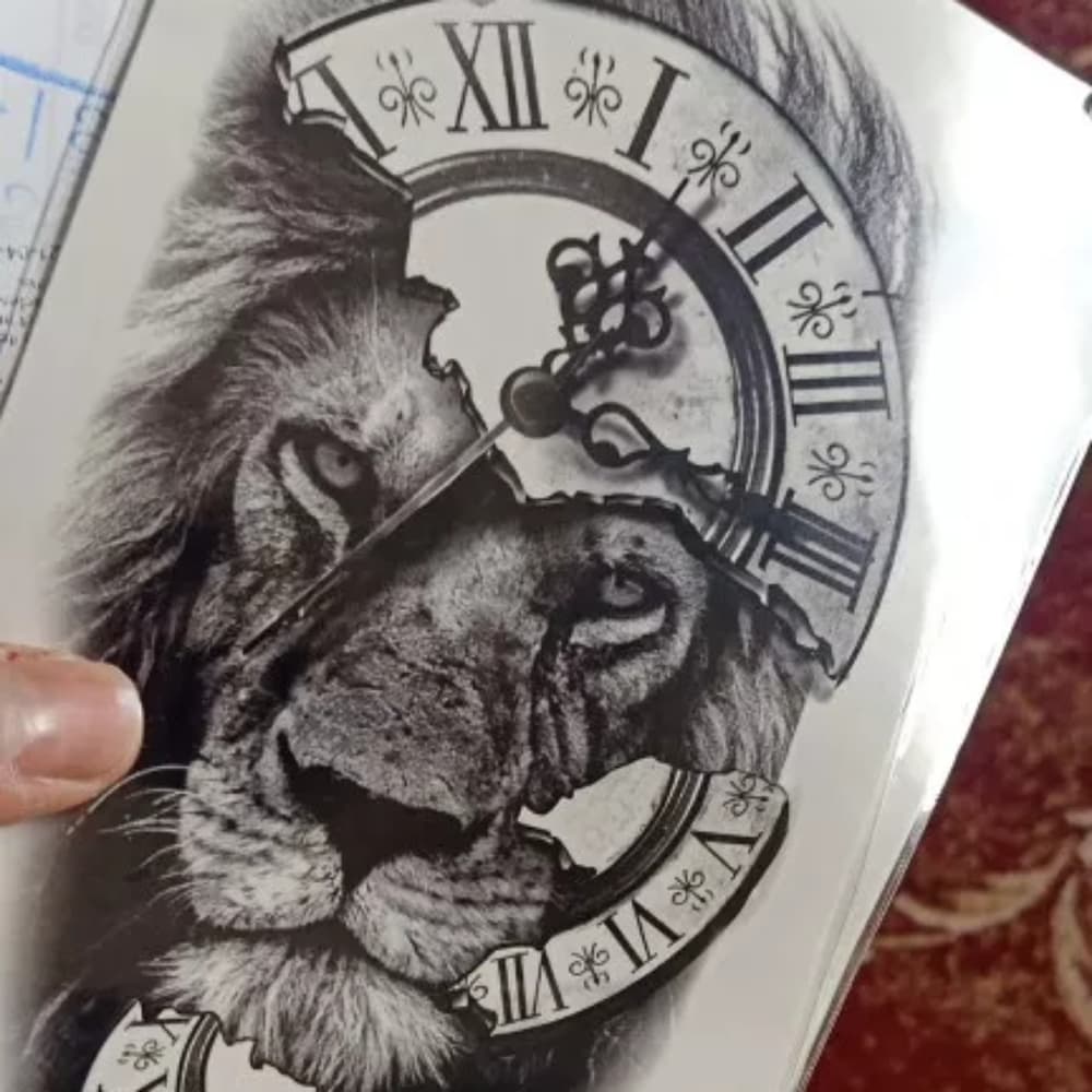 1 Lion Temporary Tattoo Unisex - Thumbnail 9