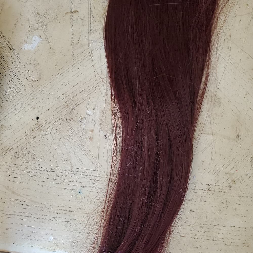 Dark Wine Red Full Head Clip in Extension - Thumbnail 6