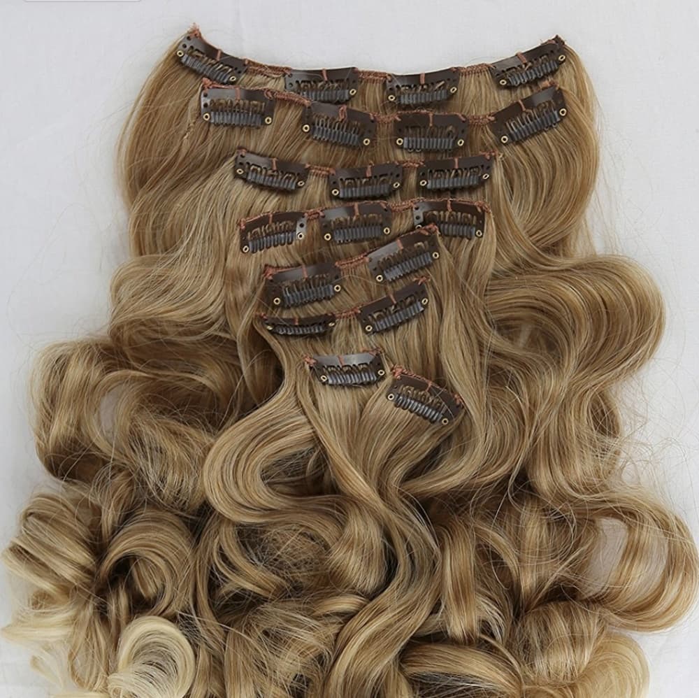 Ombre Blonde Wavy Full Head Clip in Extension - Thumbnail 2