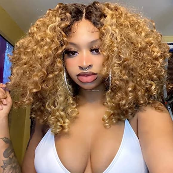 Ombre Big Curly Beauty Full Wig - Thumbnail 7