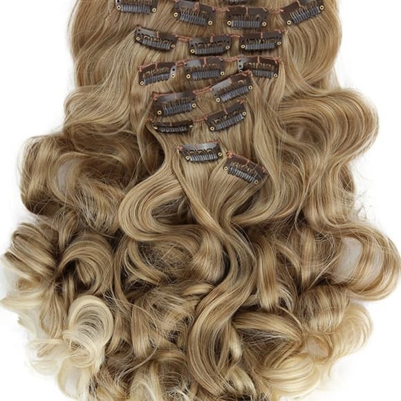 Ombre Blonde Wavy Full Head Clip in Extension - Thumbnail 5