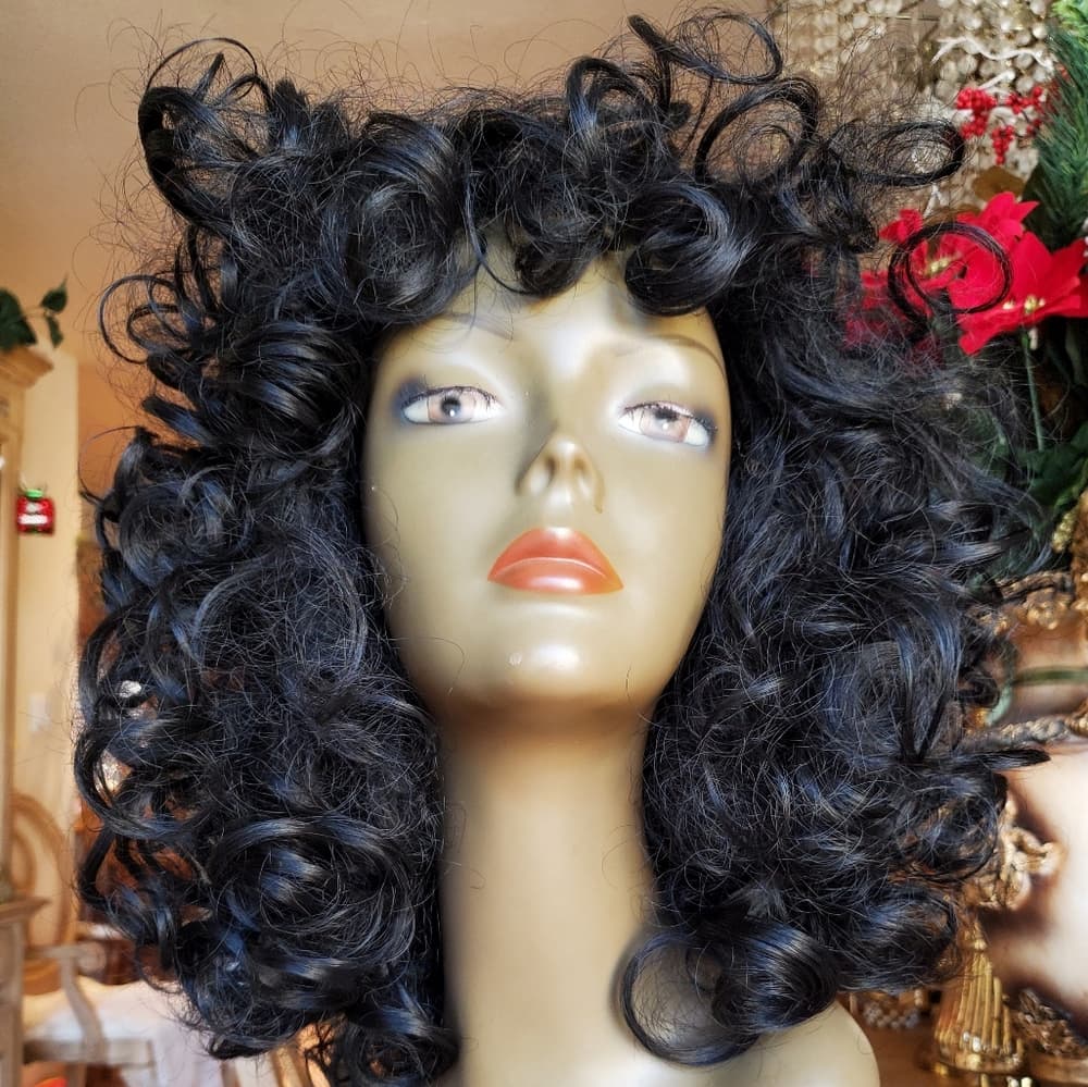 Black Used Curly Beauty Full Wig