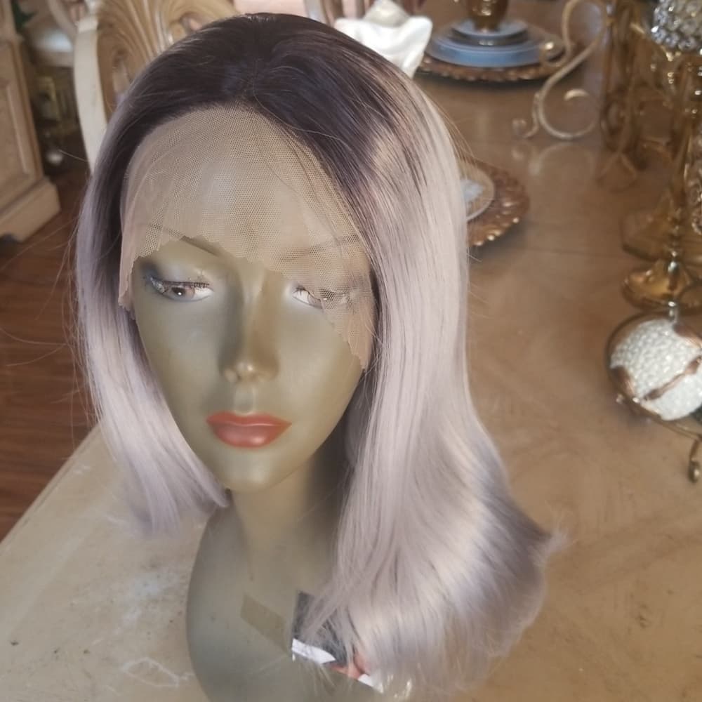 Ombre Gray Lace Front Wig - Thumbnail 4