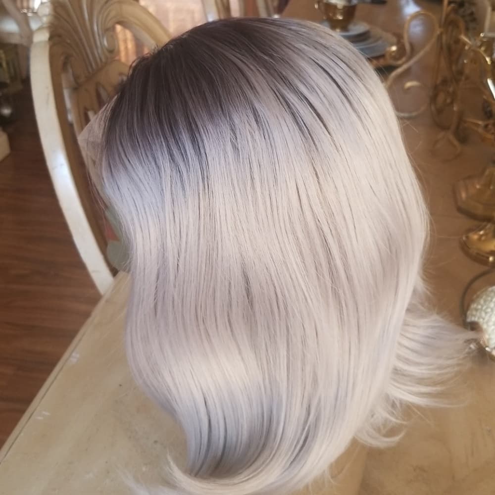 Ombre Gray Lace Front Wig - Thumbnail 6