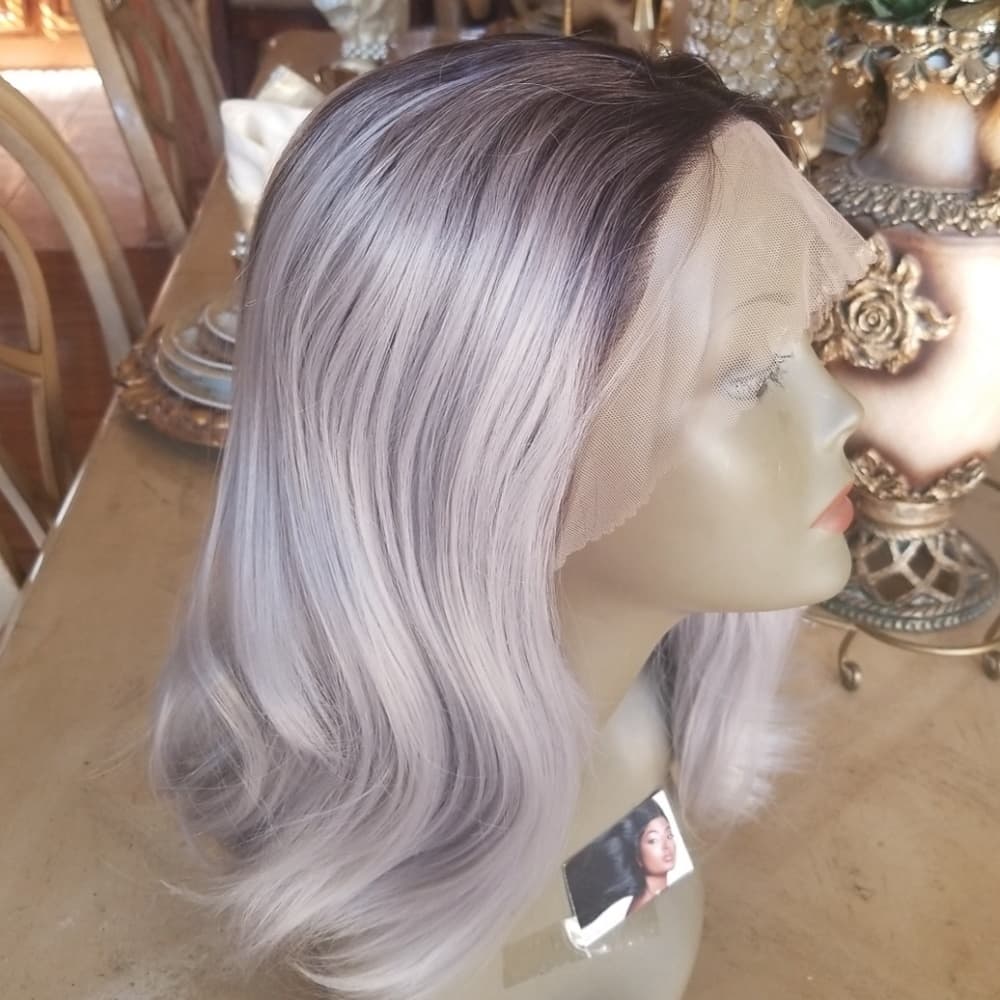 Ombre Gray Lace Front Wig - Thumbnail 2