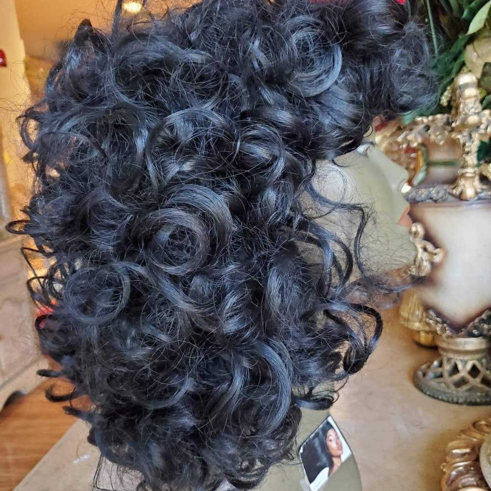 Black Used Curly Beauty Full Wig - Thumbnail 4