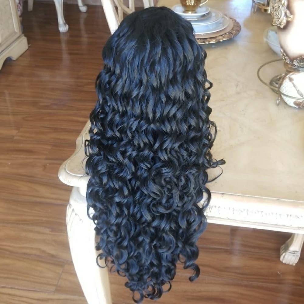 Curly Human Blend Lacefront Wig 26-28 inches!! - Thumbnail 8