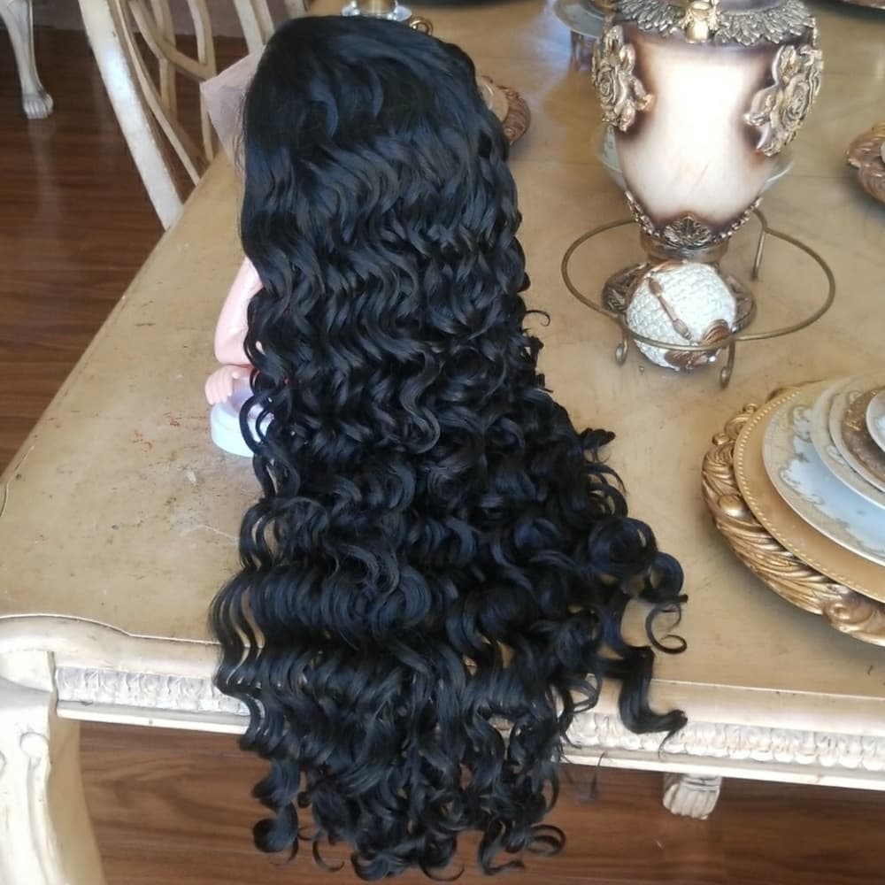 Curly Human Blend Lacefront Wig 26-28 inches!! - Thumbnail 3
