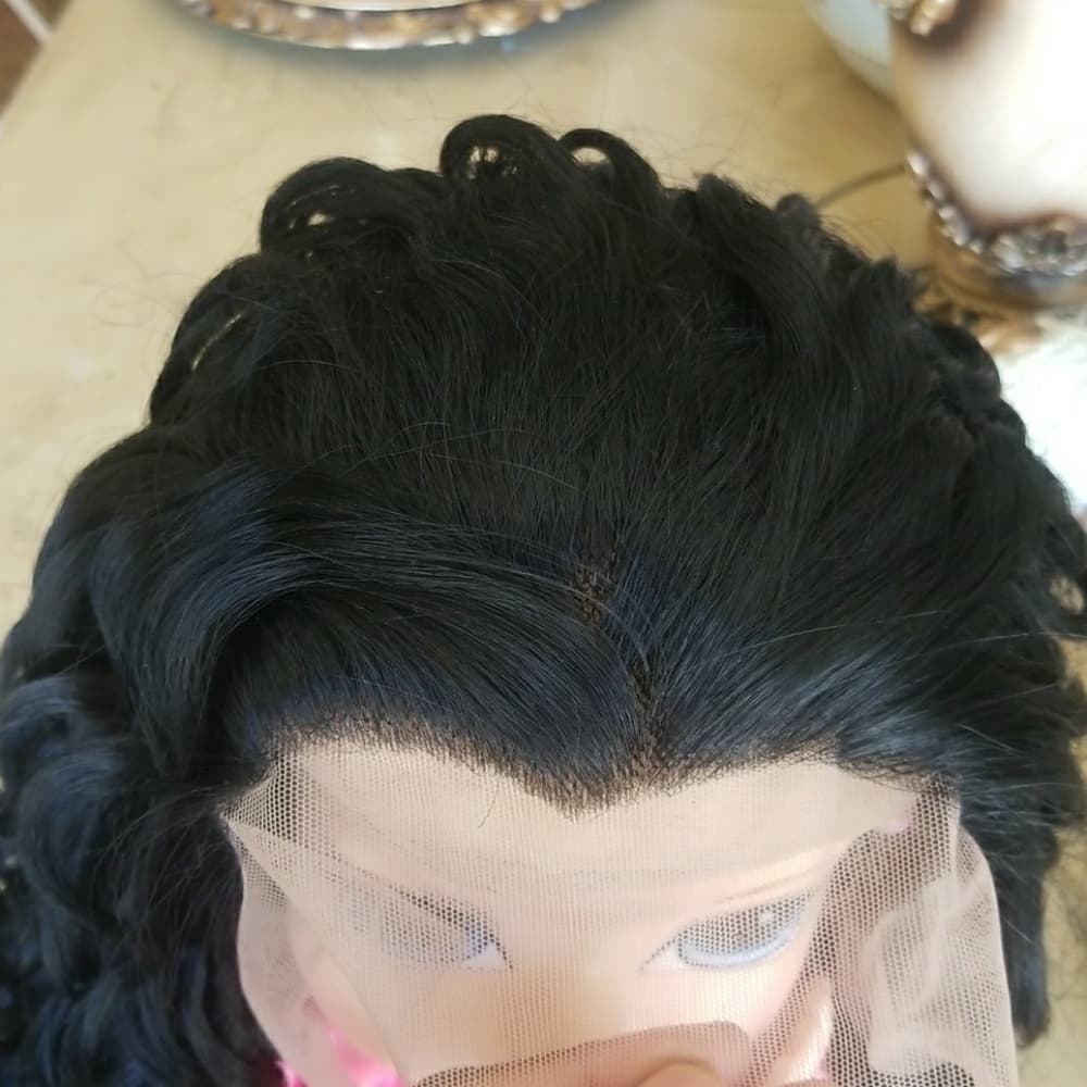 Curly Human Blend Lacefront Wig 26-28 inches!! - Thumbnail 7