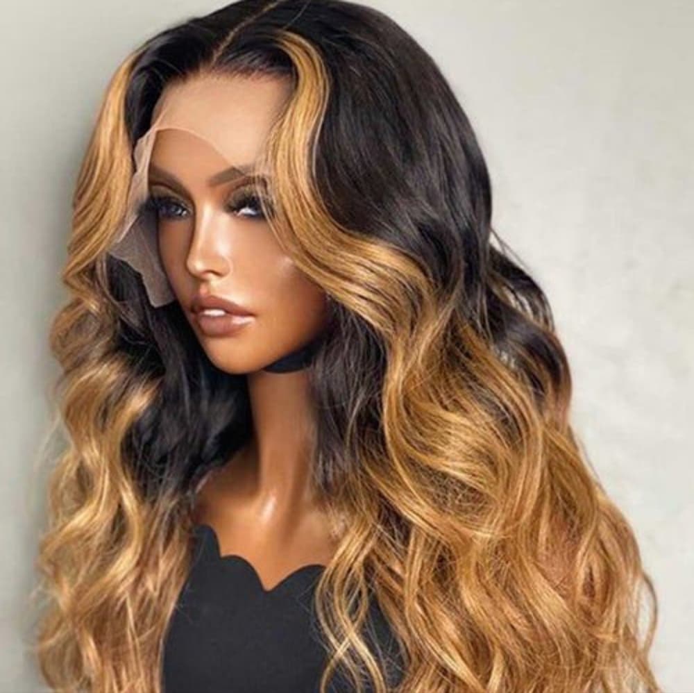 Pre-Plucked Brown Blonde Human Hair Lace Wig!! - Thumbnail 2