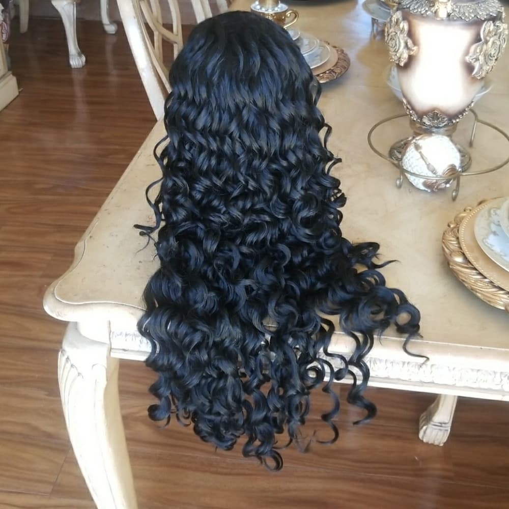 Curly Human Blend Lacefront Wig 26-28 inches!! - Thumbnail 5