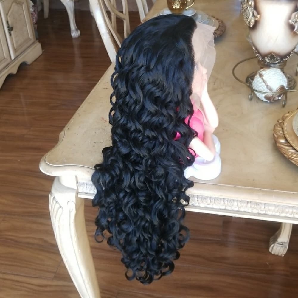 Curly Human Blend Lacefront Wig 26-28 inches!! - Thumbnail 2
