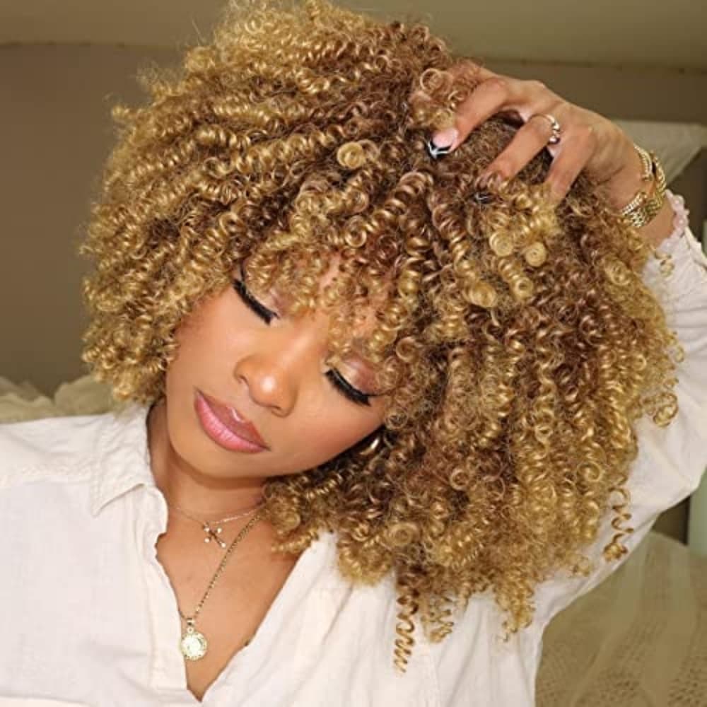 Big Brown Blonde Curly Beauty Full Wig