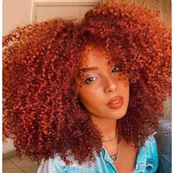 Big Copper Curly Beauty Full Wig - Thumbnail 3