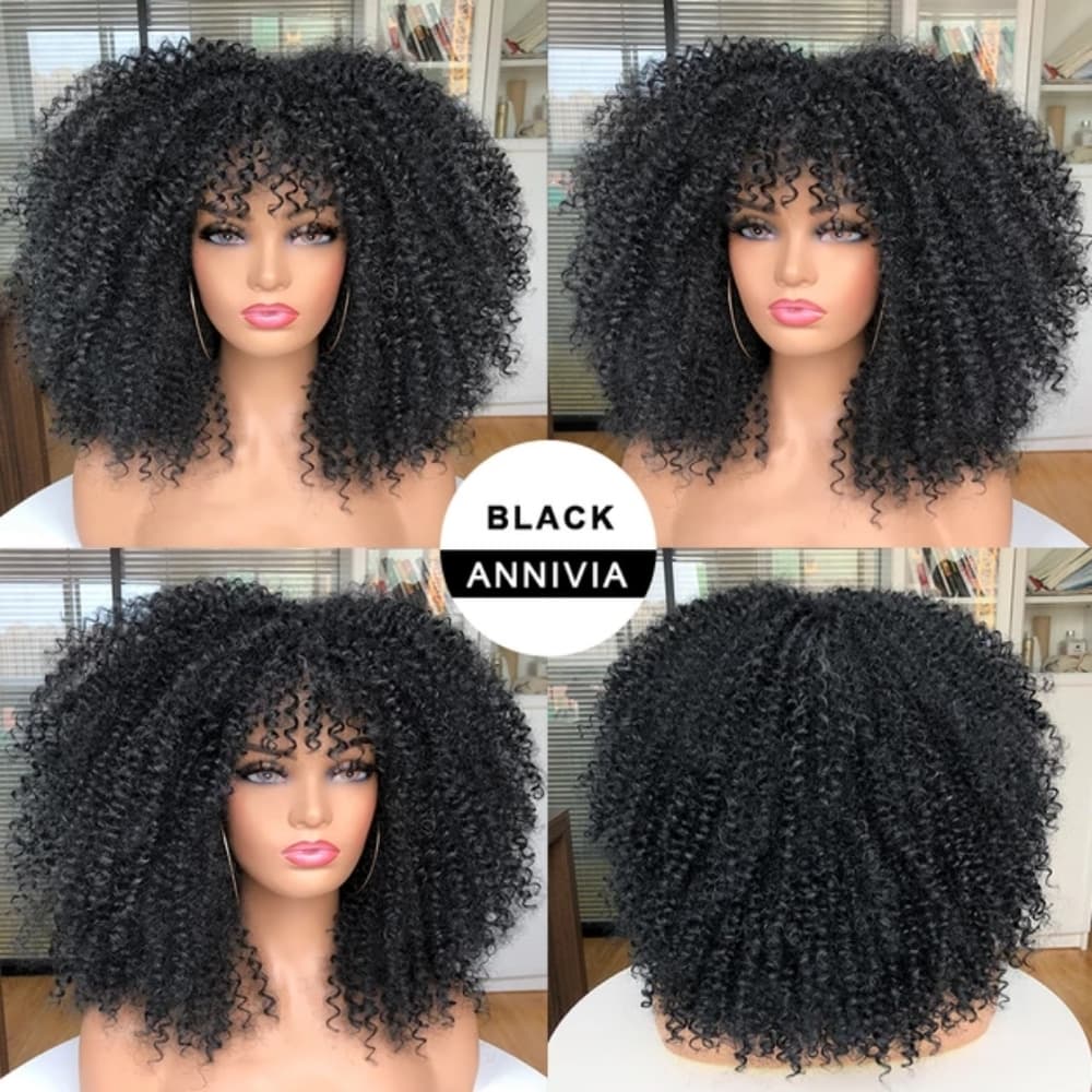 Big Black Kinky Curly Beauty Full Wig