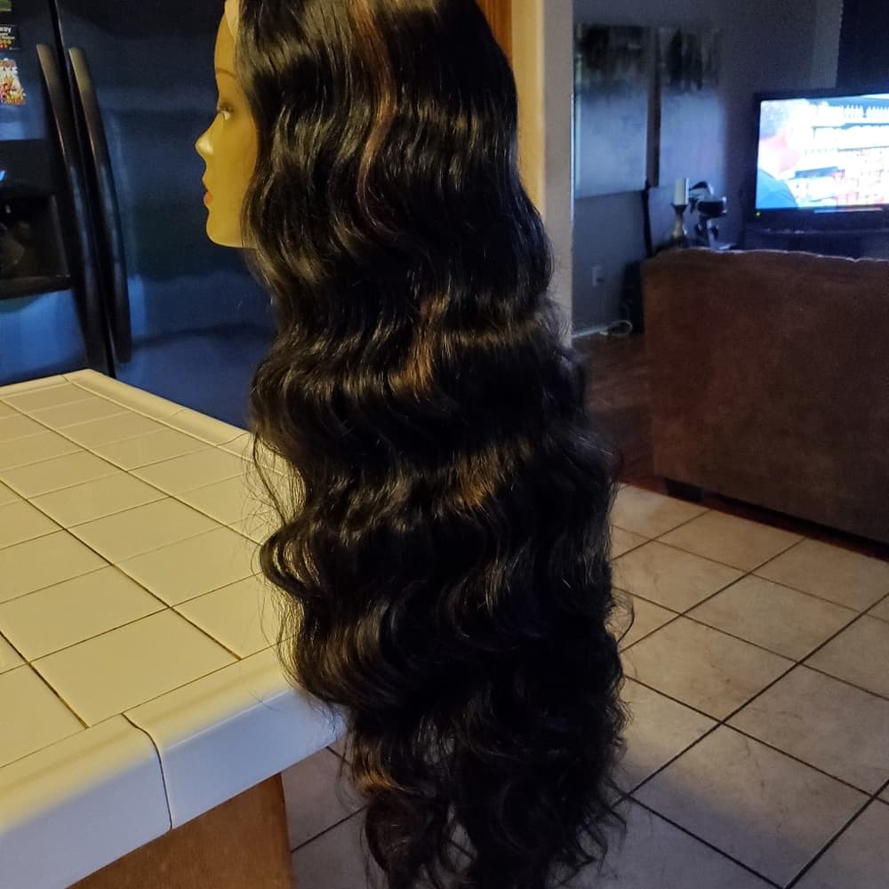 Dark Brown with Highlites LaceFront Wig 32-34 inches!! - Thumbnail 6