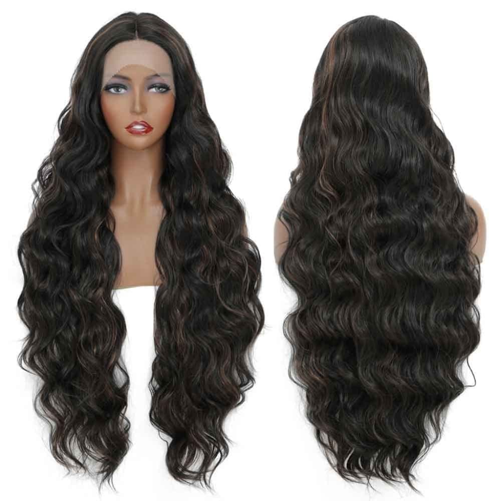 Dark Brown with Highlites LaceFront Wig 32-34 inches!!