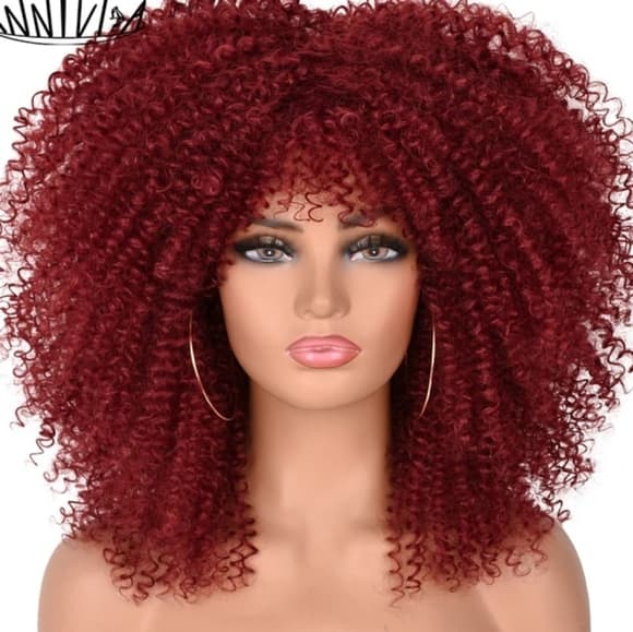 Big Red Kinky Curly Beauty Full Wig - Thumbnail 2