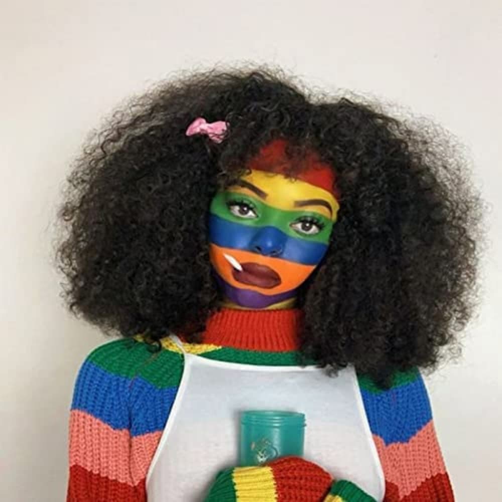 Big Black Curly Beauty Full Wig - Thumbnail 4