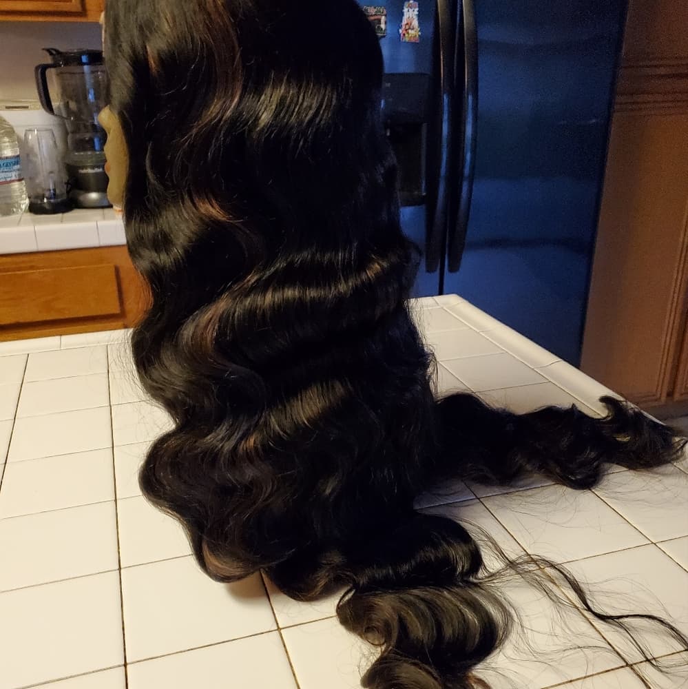 Dark Brown with Highlites LaceFront Wig 32-34 inches!! - Thumbnail 8