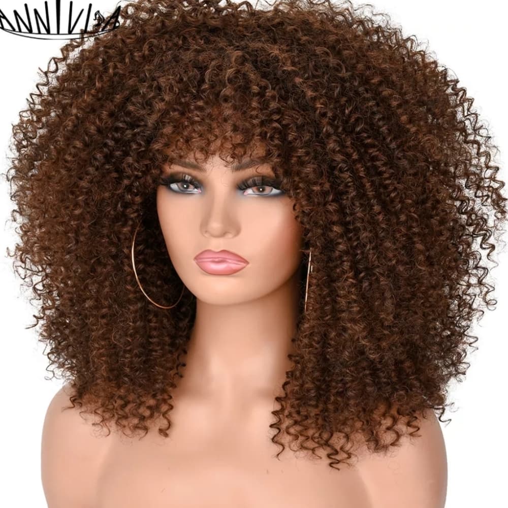 Brown Curly Beauty Full Wig - Thumbnail 2