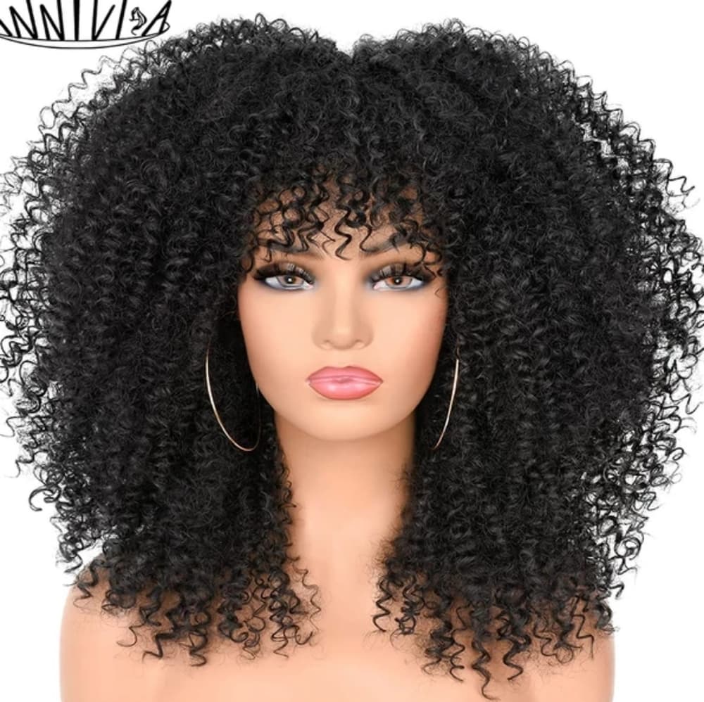 Big Black Kinky Curly Beauty Full Wig - Thumbnail 3