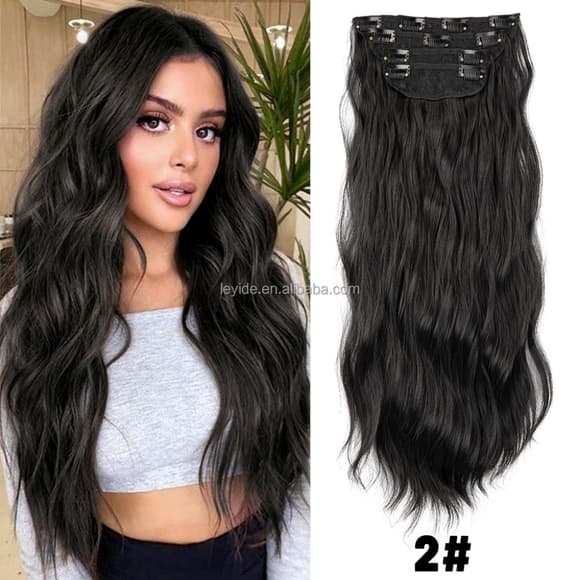 Beautiful Dark Brown Full Head Clip in Extension 20-22 inches - Thumbnail 2