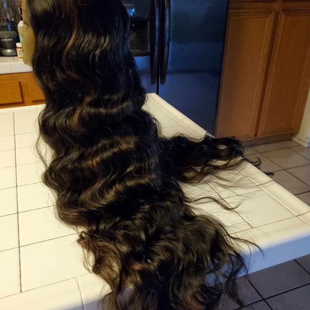 Dark Brown with Highlites LaceFront Wig 32-34 inches!! - Thumbnail 10