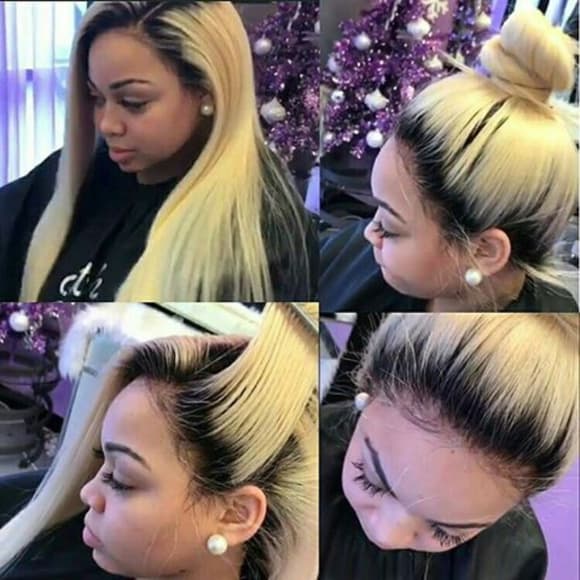 Ombre Blonde Virgin Human Hair Lace Wig!! - Thumbnail 8