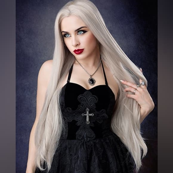 White Blonde Beauty Lace Front Wig - Thumbnail 2