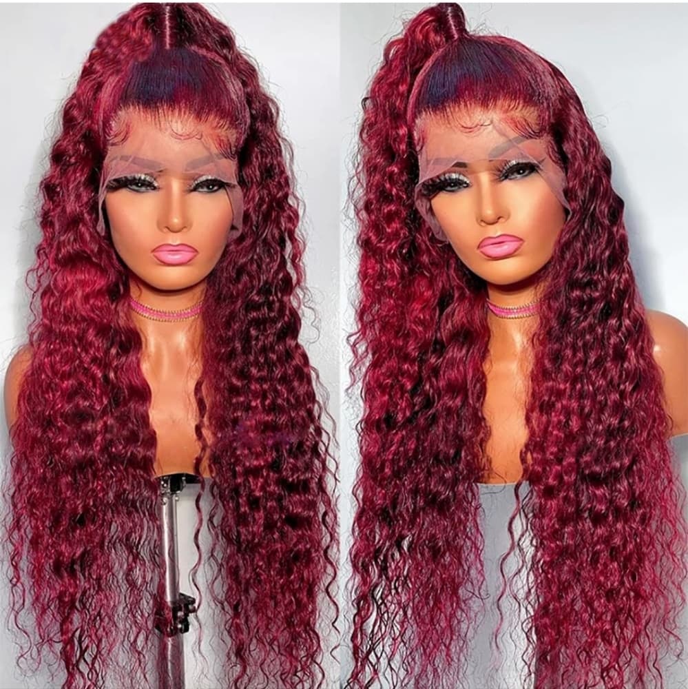 Dark Red Burgundy Beauty Lace Front Wig - Thumbnail 9
