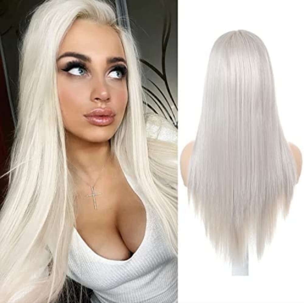 Gray Blonde Straight Lace Front Wig