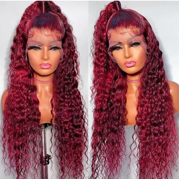 Dark Red Burgundy Beauty Lace Front Wig - Thumbnail 10