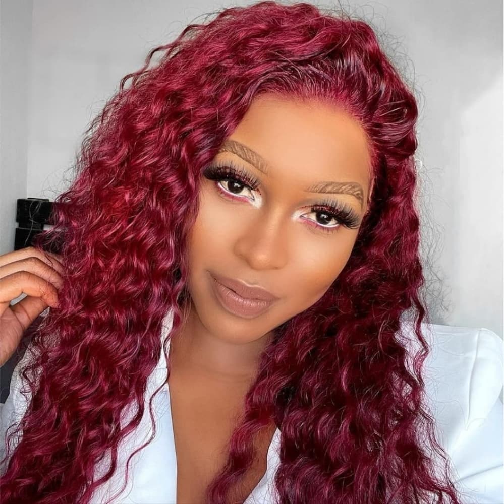Dark Red Burgundy Beauty Lace Front Wig - Thumbnail 3