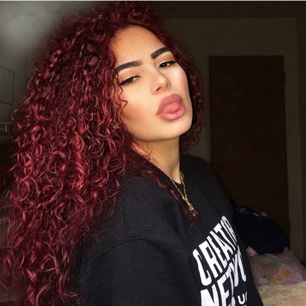 Dark Red Burgundy Beauty Lace Front Wig - Thumbnail 4