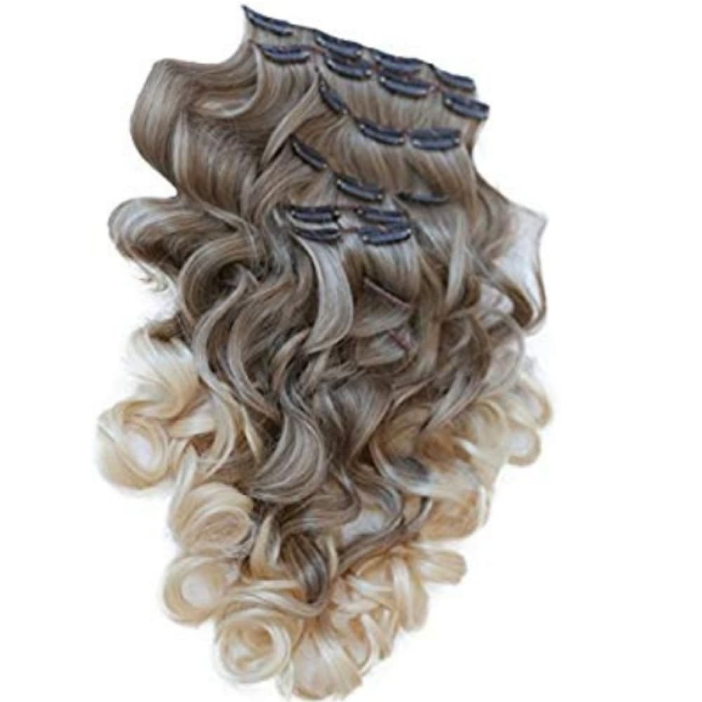Ombre Brown Blonde Full Head Clip in Extension - Thumbnail 6