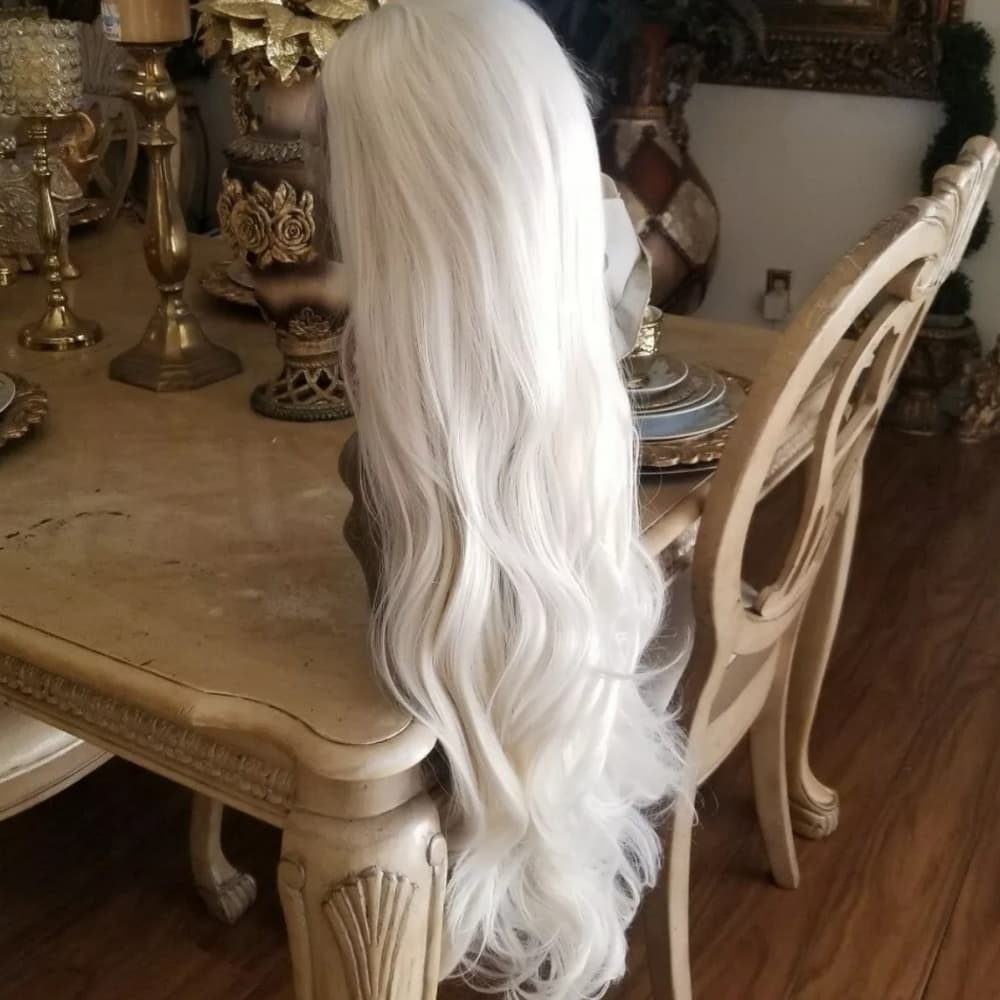 Blonde Wavy Lace Front Wig - Thumbnail 5