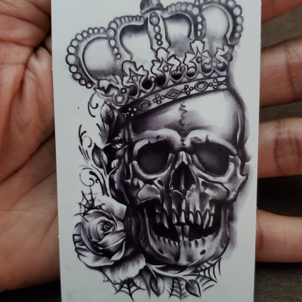 Skull Temporary Tattoo Waterproof - Thumbnail 3