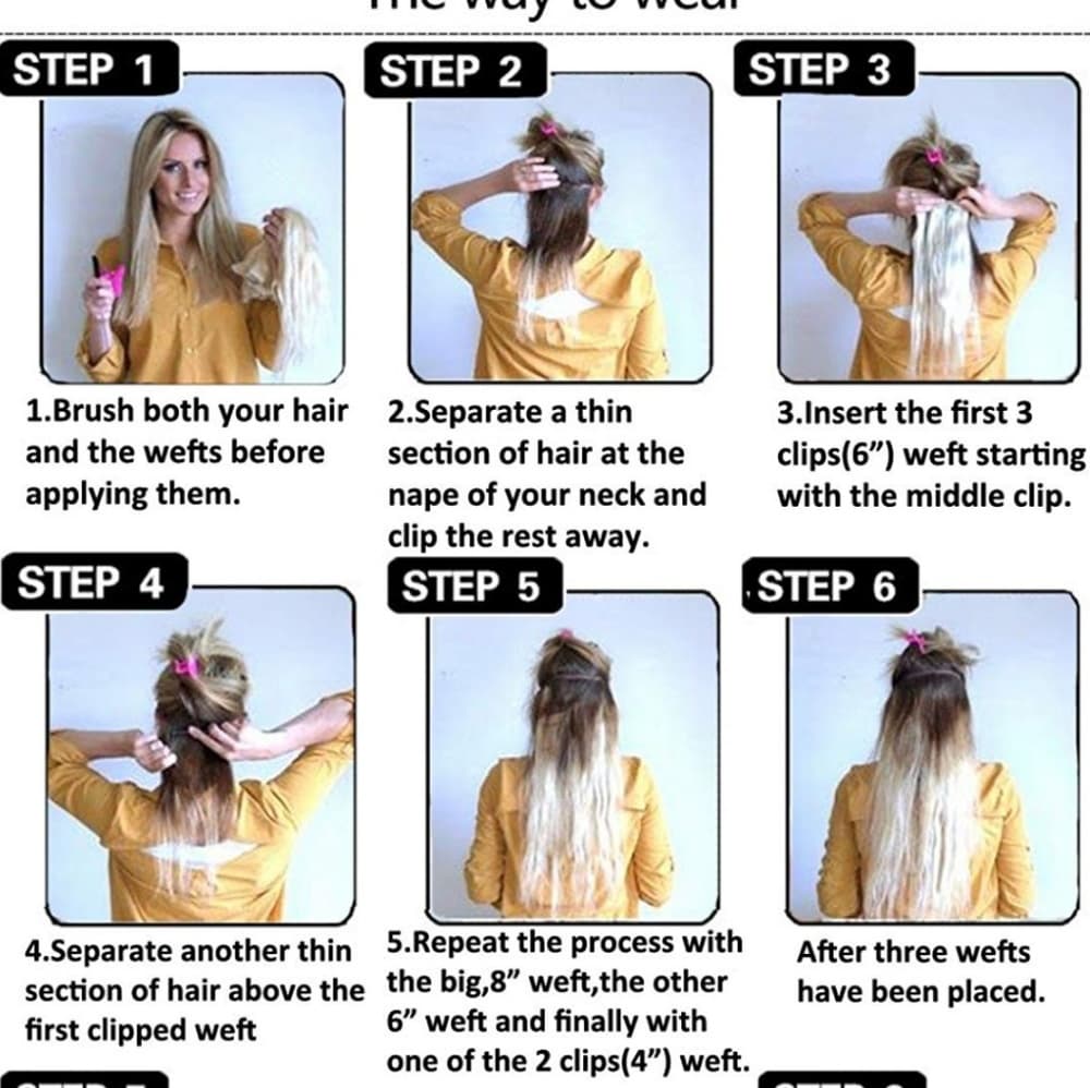 Ombre Brown Blonde Full Head Clip in Extension - Thumbnail 4
