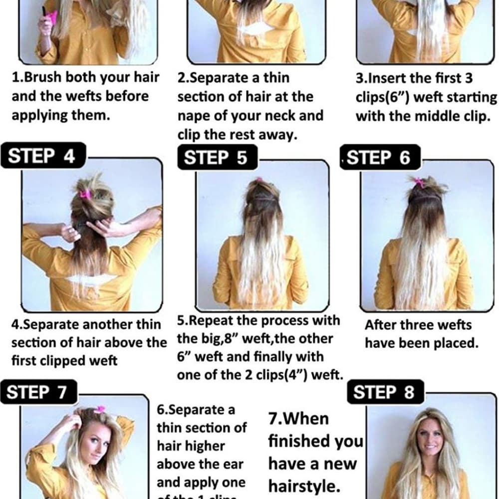 Ombre Brown Blonde Full Head Clip in Extension - Thumbnail 5