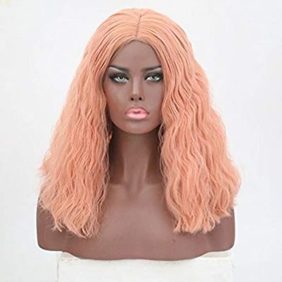 Peach Pink Beauty Lace Front Wig - Thumbnail 5