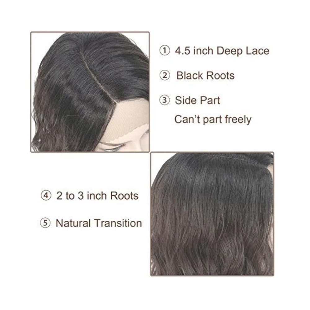 Dark Wavy Brown Lace Front Wig - Thumbnail 3